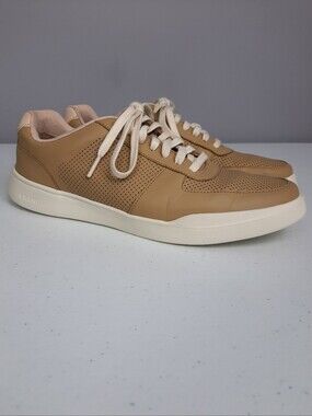 Cole Haan Grand Crosscourt Modern Perforated Leather Sneakers Tan Men's 8.5
